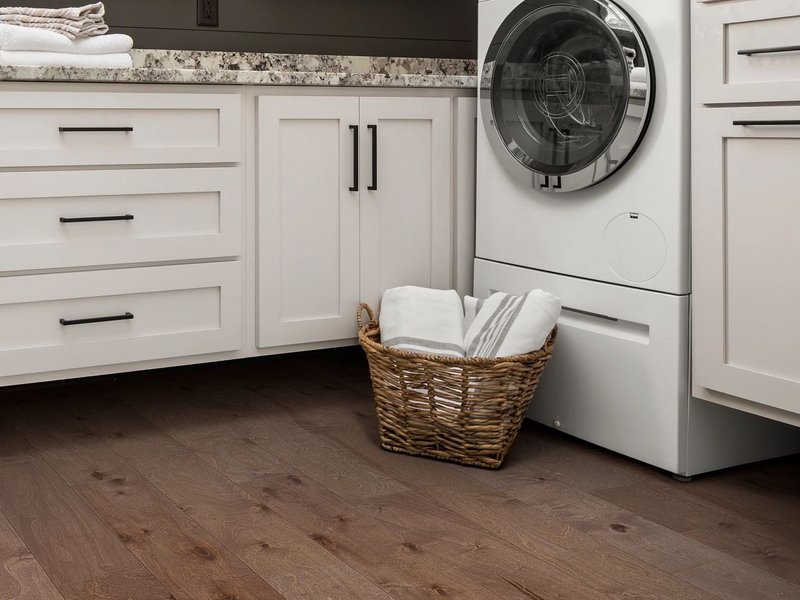 Waterproof Hardwood Flooring In A Laundry Room from King Carpet Plus in Plainview