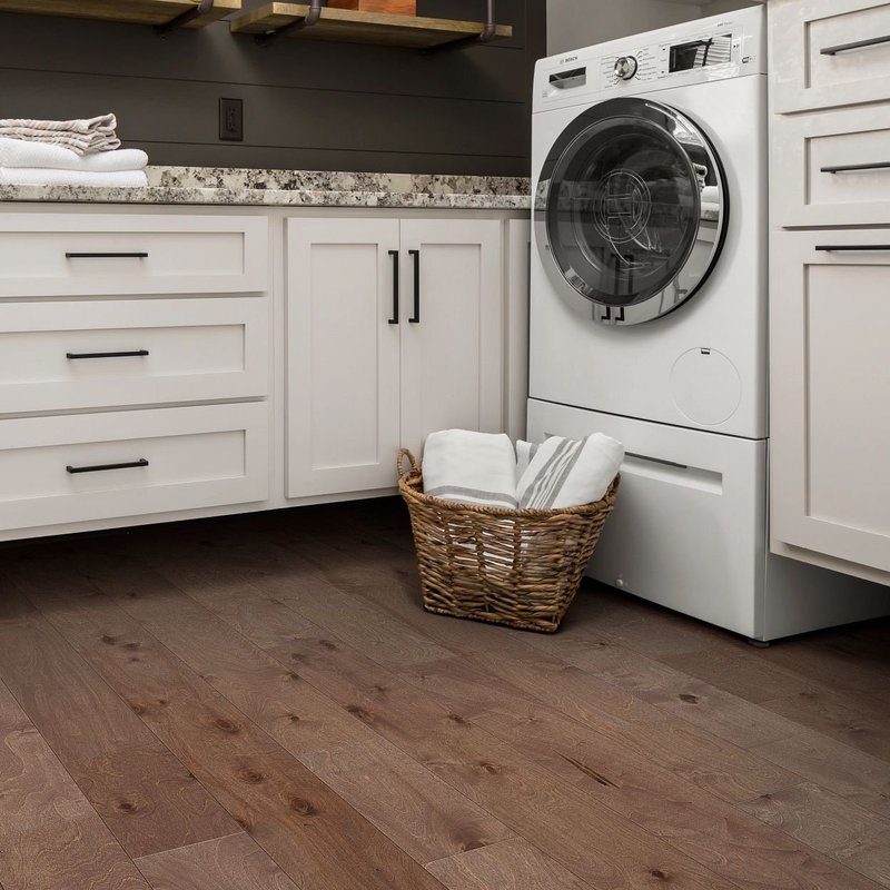 Engineered Hardwood In A Laundry Room from King Carpet Plus in Plainview